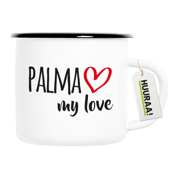 Emaille Tasse Palma my love 300ml Vintage Emaille Becher