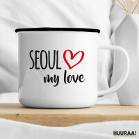 Emaille Tasse Seoul my love 300ml Vintage Emaille Becher