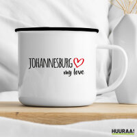 Emaille Tasse Johannesburg my love 300ml Vintage Emaille Becher