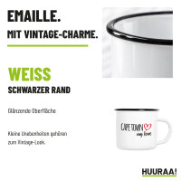 Emaille Tasse Cape Town my love in Weiß, 300 ml