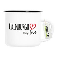Emaille Tasse Edinburgh my love 300ml Vintage Emaille Becher