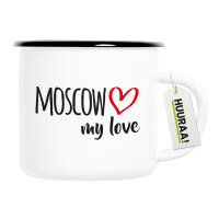 Emaille Tasse Moscow my love 300ml Vintage Emaille Becher