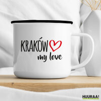 Emaille Tasse Kraków my love 300ml Vintage Emaille Becher