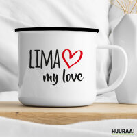 Emaille Tasse Lima my love 300ml Vintage Emaille Becher