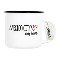 Emaille Tasse Mexico City my love 300ml Vintage Emaille Becher