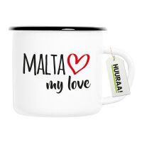 Emaille Tasse Malta my love 300ml Vintage Emaille Becher