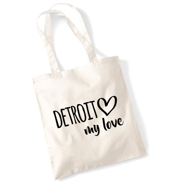Jutebeutel Detroit my love 10 Liter
