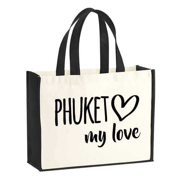 Jutetasche Phuket my love 21 Liter Black