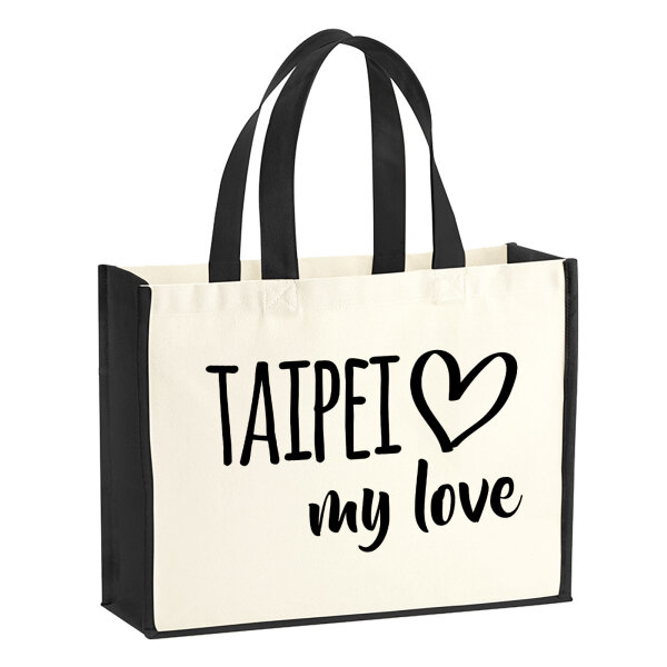 Jutetasche Taipei my love 21 Liter Black