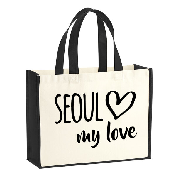 Jutetasche Seoul my love 21 Liter Black