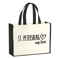 Jutetasche St. Petersburg my love 21 Liter Black