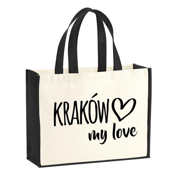 Jutetasche Kraków my love 21 Liter Black