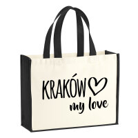 Jutetasche Kraków my love 21 Liter Black