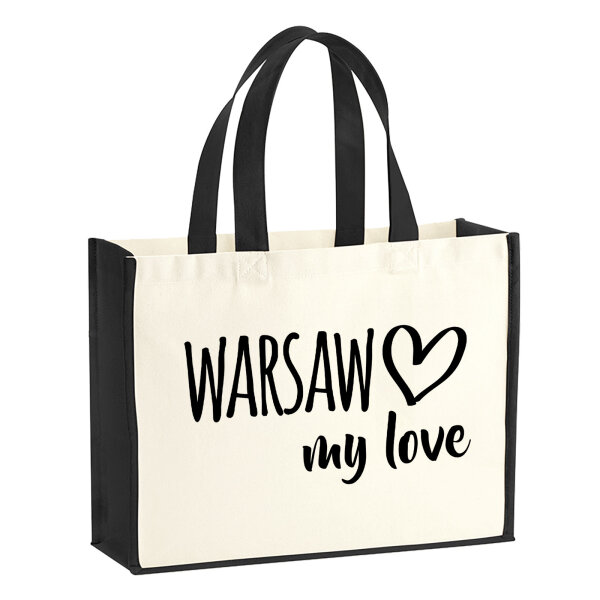 Jutetasche Warsaw my love 21 Liter Black