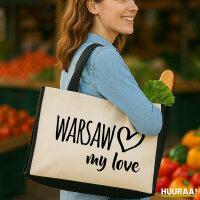 Jutetasche Warsaw my love 21 Liter Black
