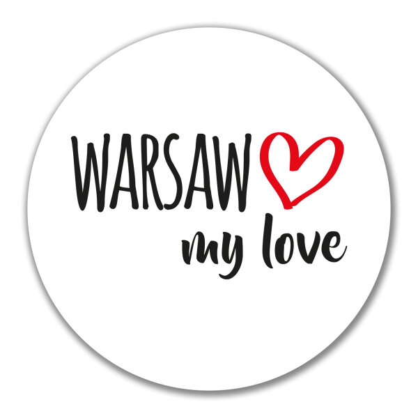 Aufkleber Warsaw my love 10cm Sticker