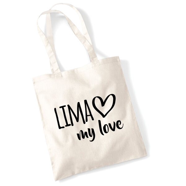 Jutebeutel Lima my love 10 Liter