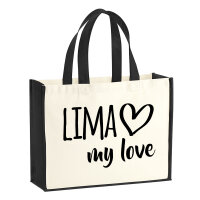 Jutetasche Lima my love 21 Liter Black