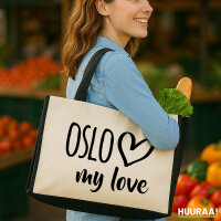 Jutetasche Oslo my love 21 Liter Black