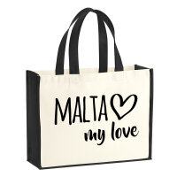 Jutetasche Malta my love 21 Liter Black