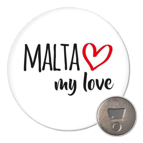 Magnet Malta my love 59mm Kühlschrankmagnet Flaschenöffner