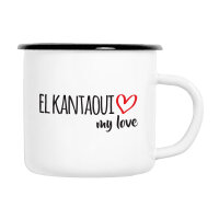 Emaille Tasse El Kantaoui my love in Wei&szlig;, 300 ml