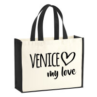 Jutetasche Venice my love 21 Liter Black