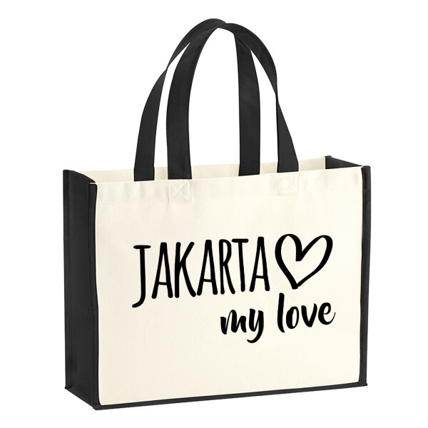 Jutetasche Jakarta my love 21 Liter Black