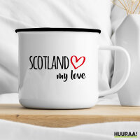 Emaille Tasse Scotland  my love 300ml Vintage Emaille Becher