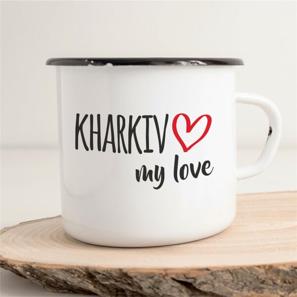 Emaille Tasse Kharkiv my love Vintage 300ml