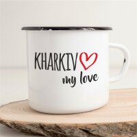 Emaille Tasse Kharkiv my love Vintage 300ml