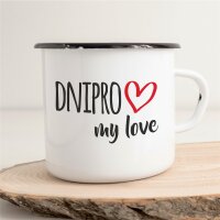 Emaille Tasse Dnipro my love Vintage 300ml