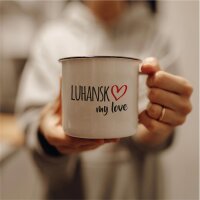 Emaille Tasse Luhansk my love Vintage 300ml