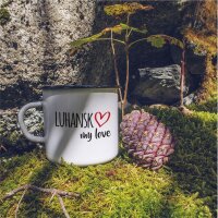 Emaille Tasse Luhansk my love Vintage 300ml