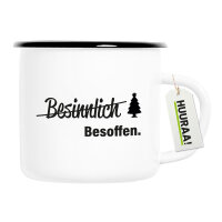 Emaille Tasse Besinnlich Besoffen Tannenbaum 300ml...