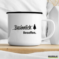 Emaille Tasse Besinnlich Besoffen Tannenbaum 300ml Vintage Emaille Becher