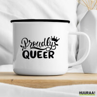 Emaille Tasse Proudly Queer Krone 300ml Vintage Emaille Becher