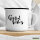Emaille Tasse Good Vibes Schriftzug 300ml Vintage Emaille Becher