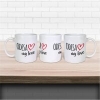 Kaffeetasse Odesa my love Weiß 330ml