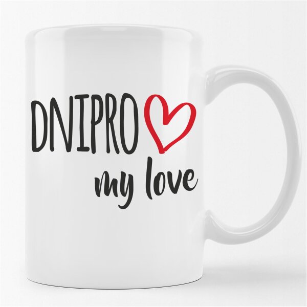 Kaffeetasse Dnipro my love Weiß 330ml