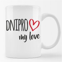 Kaffeetasse Dnipro my love Weiß 330ml