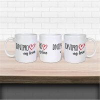 Kaffeetasse Dnipro my love Weiß 330ml