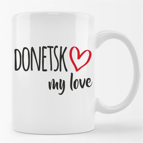 Kaffeetasse Donetsk my love Weiß 330ml