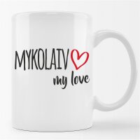 Kaffeetasse Mykolaiv my love Weiß 330ml
