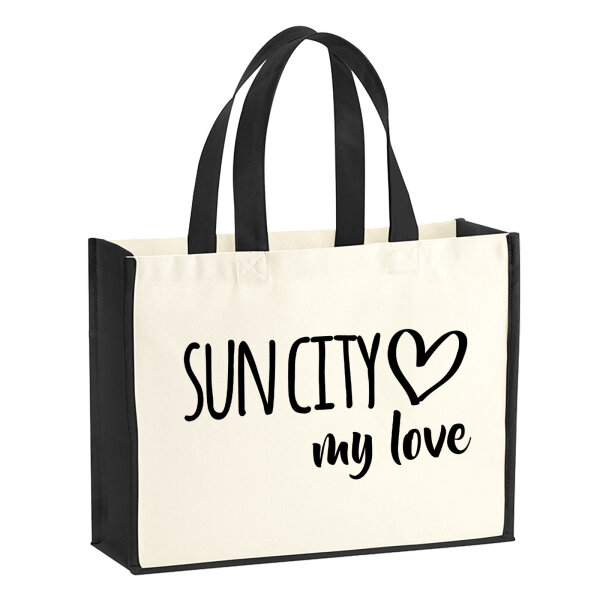Jutetasche Sun City my love 21 Liter Black