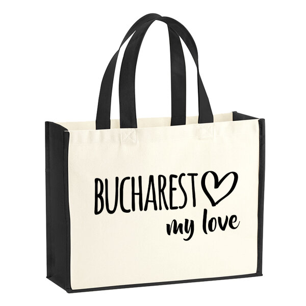 Jutetasche Bucharest my love 21 Liter Black