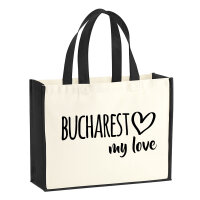 Jutetasche Bucharest my love 21 Liter Black
