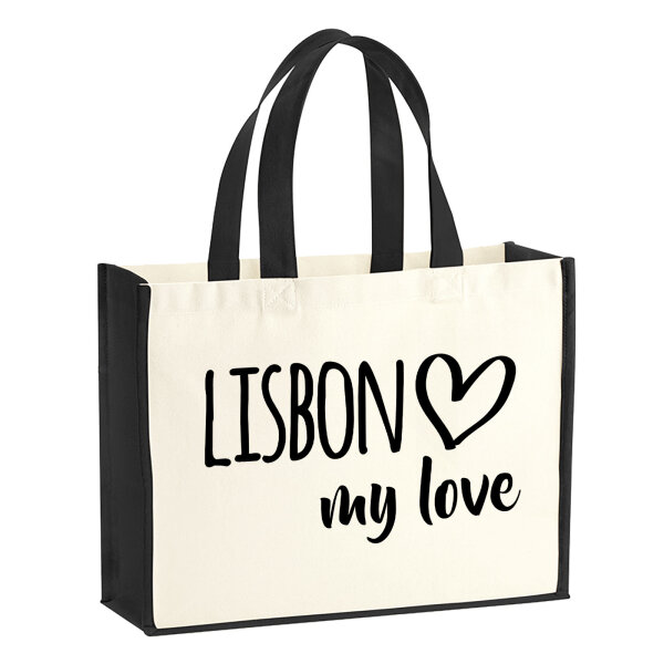 Jutetasche Lisbon my love 21 Liter Black