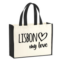Jutetasche Lisbon my love 21 Liter Black