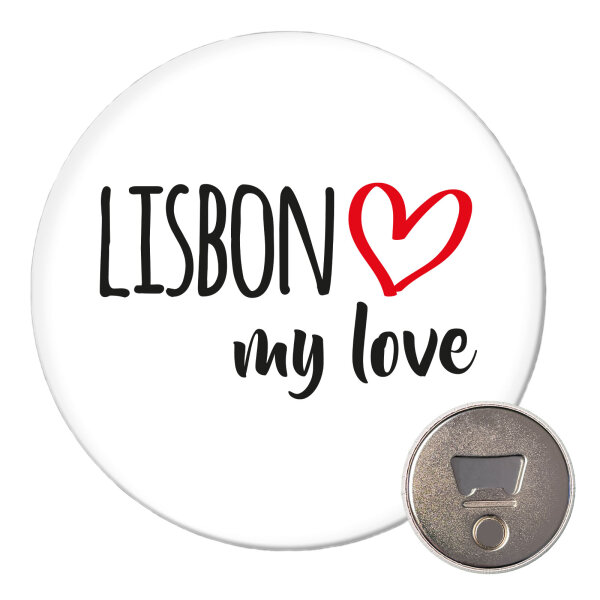 Magnet Lisbon my love 59mm Kühlschrankmagnet Flaschenöffner